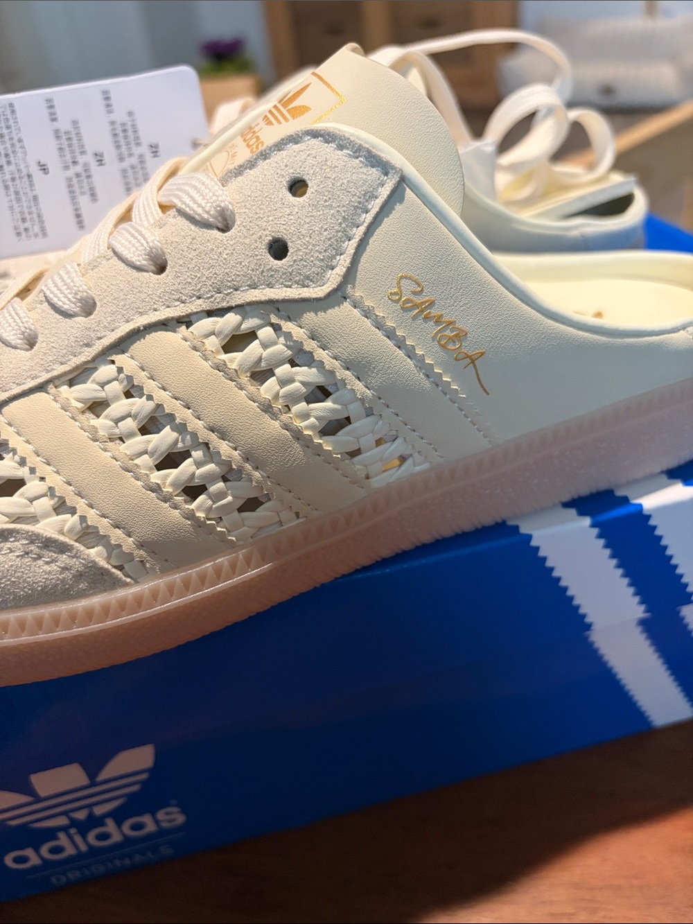 adidas Samba OG W Cream Suede & Woven Sneaker - Picture 5 of 5